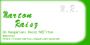 marton raisz business card